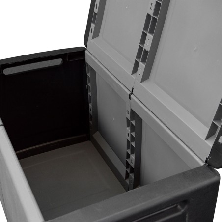 Coffre de rangement 230L Coffre de Jardin Gris/Noir 96 x 53 x H57cm Poignées de transport polypropylène ArtPlast