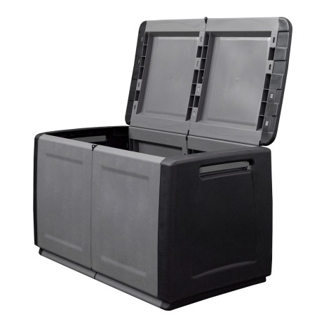 Coffre de rangement 230L Coffre de Jardin Gris/Noir 96 x 53 x H57cm Poignées de transport polypropylène ArtPlast