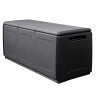 Coffre de rangement 330L Gris/Noir 138 x 53 x H57cm Poignées de transport polypropylène SATURNIA