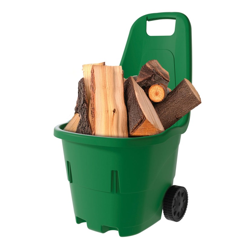 Chariot de jardin 43L Dim: 49 x 49 x 90 cm Chariot déchets verts 2 Roues robustes Charge 60 kg Art Plast