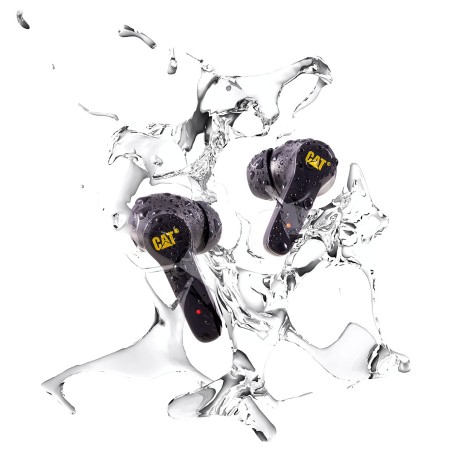 Ecouteurs Bluetooth sans fil noir Réduction de bruit Portée 10m autonomie 4-5h IP55 IOS Android CAT