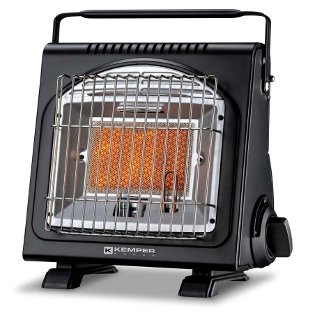 Chauffage à gaz portable Piezo 1700W à cartouche Systèmes Sécurité intégrés Autonomie 2h30 KEMPER