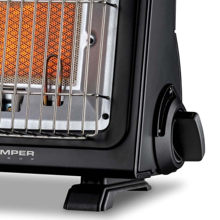 Chauffage à gaz portable Piezo 1700W à cartouche Systèmes Sécurité intégrés Autonomie 2h30 KEMPER