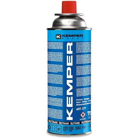 Chauffage à gaz portable Piezo 1700W Systèmes Sécurité intégrés + 8 Cartouches de gaz Butane Autonomie 2h30 KEMPER