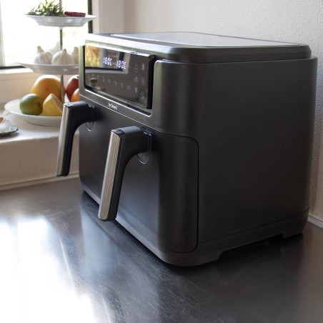 Friteuse sans huile Air fryer 10 Litres 2 Bacs 2400W Friteuse à air chaud sans PFAS