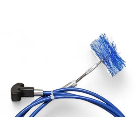 Kit de ramonage Poêles à Granulés et pellets 3 Mètres Manche à poignée et Brosse Polyvalente flexible en Nylon de 100mm