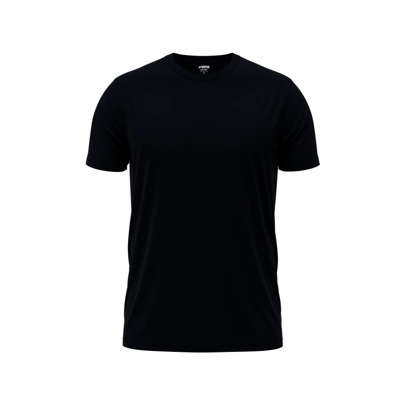 T-shirt Basique Noir Homme Femme Taille XL 100 % Coton VITO