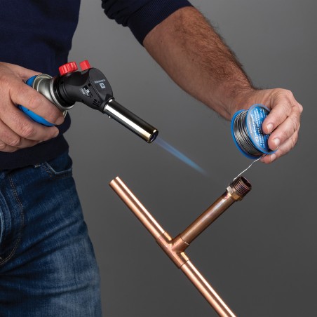 Chalumeau à gaz Multi-usages Soudure Brasage Cuisine + Cartouche de gaz butane 227gr KEMPER