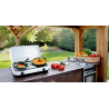 Réchaud gaz portable 2 feux 2600W Blanc laqué Couvercle Plaque de cuisson KEMPER