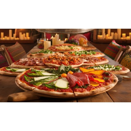 Set de 2 pelles a pizza 33 x 33 cm et Ø 22 Cm + Brosse Manche 150 cm Qualité BellaNapoli