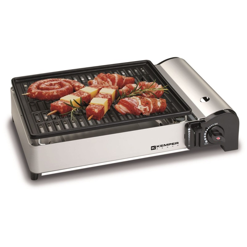 Barbecue à gaz portable 1900W Plaque anti adhesive amovible Camping KEMPER