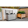 Coffre de rangement 230L Beige/Taupe 96 x 53 x H57cm Poignées de transport polypropylène ART PLAST