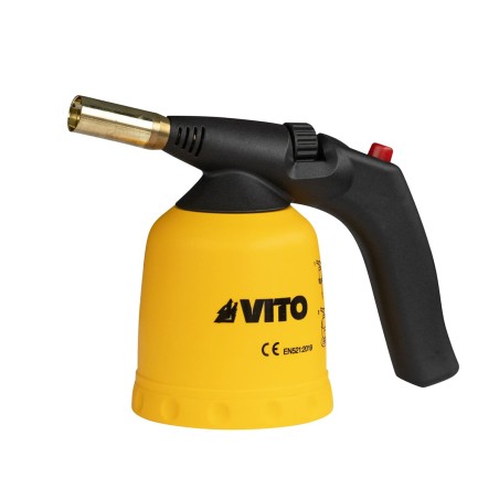 Lampe a souder à gaz ABS Allumage piezo + 2 Cartouches de gaz 190gr Perçables VITO