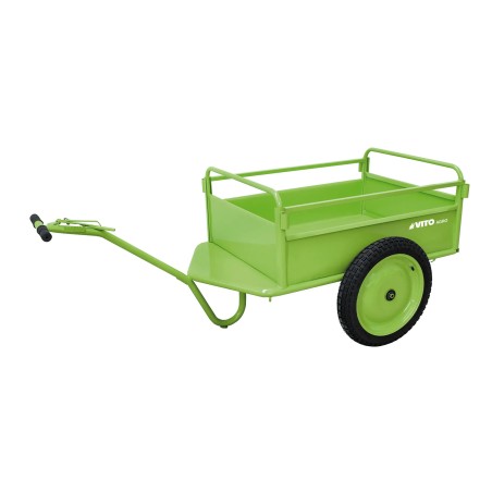 Brouette Agricole Acier Charge Max 130Kg Chariot de Jardin avec Frein Petite Remorque A Main 2 roues 100x96x78.5 cm VITO