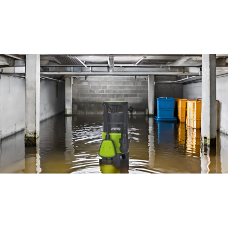 Pompe de relevage Eaux usées / Eaux Chargées 400W Pompe Vide-Cave Flotteur Inox Inondation Egouts Caves VITO