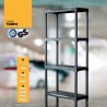 Étagère de Rangement 4 niveaux + Porte-Balai Noir Polypropylène Résistant Garage Buanderie Art Plast