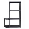Étagère de Rangement 4 niveaux + Porte-Balai Noir Polypropylène Résistant Garage Buanderie Art Plast