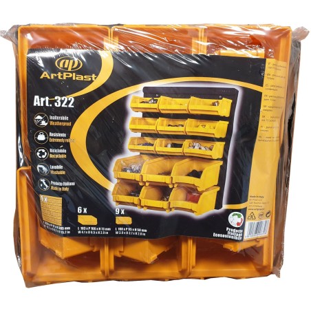 Panneau Porte Outils Mural - 15 Bacs à Becs Amovibles - Rangement et Stockage Outils et Quincaillerie - Art Plast