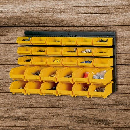 Panneau Porte Outils Mural - 30 Bacs à Becs Amovibles - Rangement et Stockage Outils et Quincaillerie - Art Plast