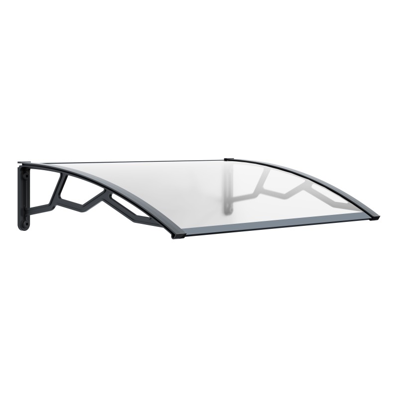Auvent de Porte d'Entrée et fenêtre 80 x 100 cm - Polycarbonate Anti UV Marquise Extérieure Bras Polypropylène Art Plast