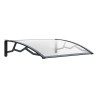 Auvent de Porte d'Entrée et fenêtre 80 x 100 cm - Polycarbonate Anti UV Marquise Extérieure Bras Polypropylène Art Plast