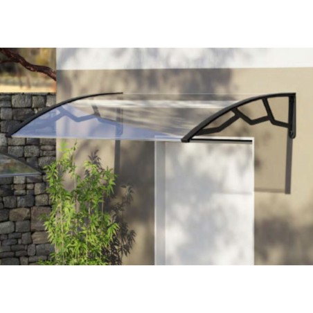 Auvent de Porte d'Entrée et fenêtre 100 x 120 cm - Polycarbonate Anti UV Marquise Extérieure Bras Polypropylène Art Plast