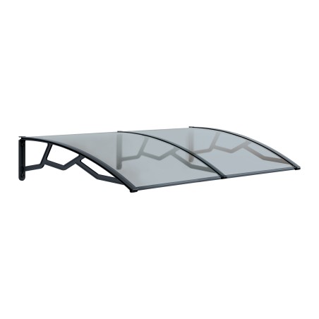 Auvent de Porte d'Entrée et fenêtre 100 x 145 cm - Polycarbonate Anti UV Marquise d'entrée Bras Polypropylène Art Plast