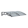 Auvent de Porte d'Entrée et fenêtre 100 x 145 cm - Polycarbonate Anti UV Marquise d'entrée Bras Polypropylène Art Plast