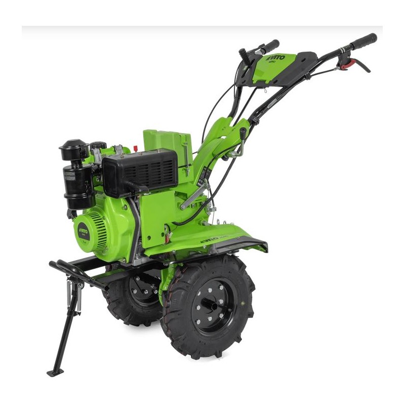 Motoculteur Diesel Moteur 7 CV 246 cm3 Motobineuse avec fraises et butteur Démarrage électrique VITO
