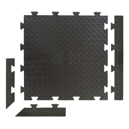 Bordure Male pour Dalle PVC noire Clipsable Sol Antidérapant Carré Garage Atelier PS50CRN/M Art Plast