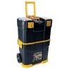 Servante à Outils Mobile - 2 Compartiments Modulables Boite à Outils 2 Roues Charge 70 kg Trolley