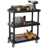 Chariot de Rangement 3 Étagères Porte-Outils - Desserte à Roulettes Charge max 120 kg INTEC