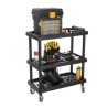 Chariot de Rangement 3 Étagères Porte-Outils - Desserte à Roulettes Charge max 120 kg INTEC