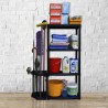 Étagère de Rangement 4 niveaux Noire modulable Polypropylène Résistant Garage Buanderie INTEC