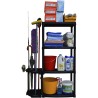 Étagère de Rangement 4 niveaux Noire modulable Polypropylène Résistant Garage Buanderie INTEC