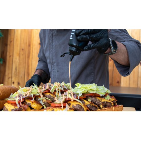 Lot 50 Gants en Nitrile Jetable + 1 Paire Doublure Gants Protection Coton Réutilisable BBQ PIT BOSS