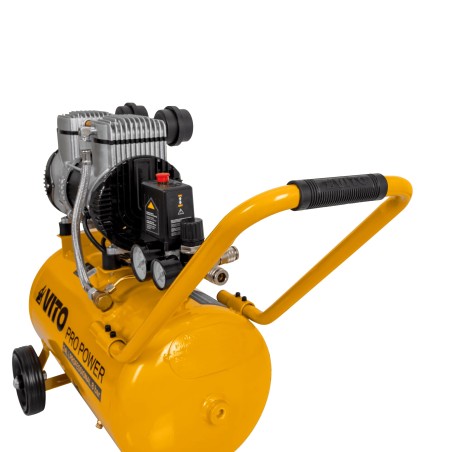 Compresseur à Air Portatif Silencieux 24L 2CV / 1,5 kW Gonfleur Pneus Voiture Chantier Sans huile 8 bar VITO