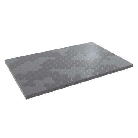Dalle de sol Clipsable Grise 116 x 76 x 3 cm Rectangulaire Polypropylène Revêtement de Sol Modulable Intérieur / Extérieur INTEC
