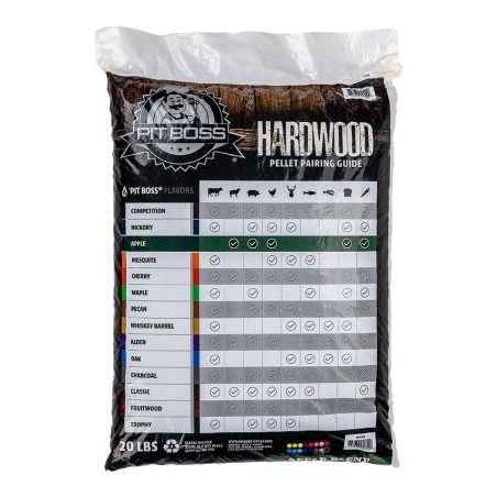 Sac de Pellets en Bois de Pommier 9 kg Granulés de Bois pour Cuisson Extérieure Barbecue Fumoir Four à pizza PIT BOSS