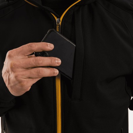 Veste Softshell à Capuche Noire Adventure Taille XXL Homme Femme Multi-Poches VITO
