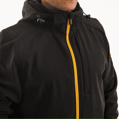 Veste Softshell à Capuche Noire Adventure Taille XXL Homme Femme Multi-Poches VITO