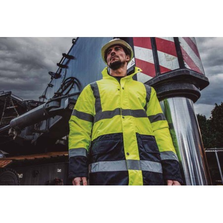 Veste Haute Visibilité EPI Taille M Modulable en Gilet Sans Manches Sécurité Chantier Homme Femme VITO