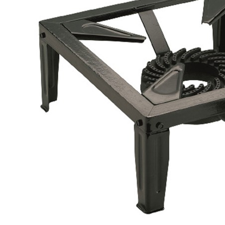 Réchaud à gaz 7.5KW Acier émaillé Bruleur fonte Réchaud Traiteur 4 pieds Cuissons extérieures