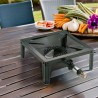 Réchaud à gaz 7.5KW Acier émaillé Bruleur fonte Réchaud Traiteur 4 pieds Cuissons extérieures