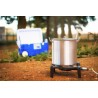 Réchaud à gaz 7.5KW Acier émaillé Bruleur fonte Réchaud Traiteur 4 pieds Cuissons extérieures
