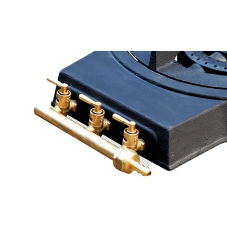 Réchaud à Gaz Traiteur 4 pieds 8,6KW 3 Bruleurs Gaz Butane ou Propane Fonte véritable KZ Garden