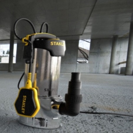 Pompe immergée Eaux Usées 1100W - Pompe Vide Cave Flotteur Intégré Débit max 16500 l/h Élévation 10.5m STANLEY