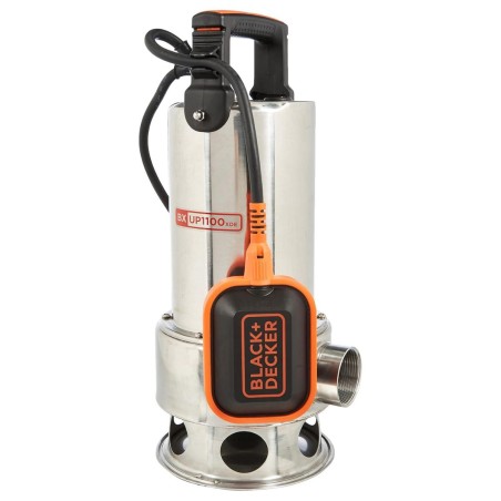 Pompe immergée Eaux Sales 1100W - Pompe à Eau Débit max 16500 l/h Élévation 10.5m Black+Decker