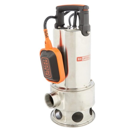 Pompe immergée Eaux Sales 1100W - Pompe à Eau Débit max 16500 l/h Élévation 10.5m Black+Decker