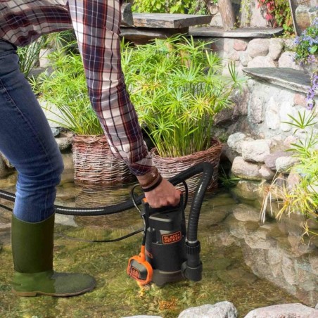 Pompe Vide Cave Eaux Usées 750W - Pompe Immergée Flotteur Intégré Eaux Claires / Eaux Sales Débit 13000 l/h Black+Decker